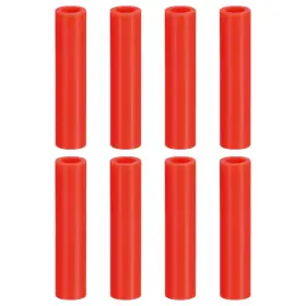 A23051600ux0011 Uxcell 8pcs Silicone Straw Tips Metal Covers Soft Reusable 6mm Red