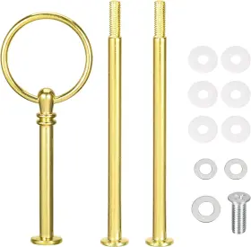 A23111400ux0052 Uxcell 1 Set Cake Tray Stand Handle Cupcake Dessert Plate Hardware Gold