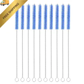 A24071200ux0786 Uxcell 10pcs Drinking Straw Cleaning Brushes 8 Inch X 2/8 Nylon Blue
