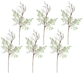 Valerie Parr Hill 309274354254 Set Of 6 Glistening Berry Leaves Picks By In White