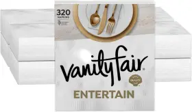 35257 Vanity Fair Entertain Paper Napkins 40 Count Pack Of 8 White