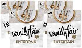 Vanity Fair 35515 Entertain Paper Napkins 40 Count Pack Of 4 White