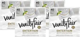 Gpa-023 Vanity Fair Entertain Beverage Paper Napkins White 2-ply 40 Count 4.9 Inch X