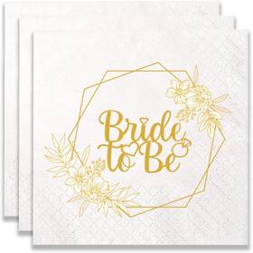 Vaujory She22 100 Pack Of Bride To Be Paper Napkins For Wedding Engagement Party Bridal Shower