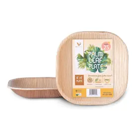 01-22-10b Verterra Compostable Palm Leaf 4-inch Square Disposable Plate Heavy Duty Eco-friendl