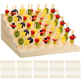 Vesici Bs-vesici-5524 Skewer Holder With 100 Pcs 4.7 Inch Cocktail Pick 6-tier 156 Holes Fruit Kabobs