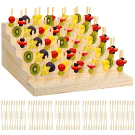 Bs-vesici-5524 Vesici Skewer Holder With 100 Pcs 4.7 Inch Cocktail Pick 6-tier 156 Holes Fruit Kabobs