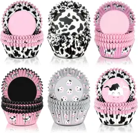Liners-03 Vesici 600 Pieces Cow Print Cupcake Liners Wrappers 2 X 1.2 Inch Multicolor