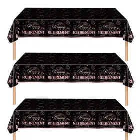 Gy-3pcstxzb Veyocraft Happy Retirement Party Tablecloths - 3pieces Rose Gold Disposable Plastic Tab Gy-3pcstxzb Veyocraft Happy Retirement Party Tablecloths - 3pieces Rose Gold Disposable Plastic Tab