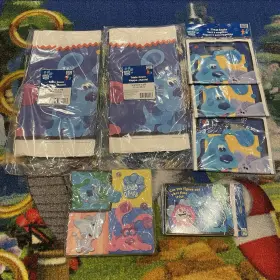 Viacom International 726528021173 Blue S Clues Party Supplies Lot Vintage Nick Jr 2000 Table Cover Loot Bags