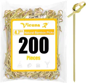 Vicuna R 744759451897 200pcs Cocktail Picks Bamboo Skewers For Appetizers Fancy Toothpicks Appeti
