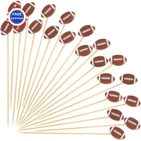 Glq100 Vicuna R Football Cocktail Picks 4.7 In 100 Pcs Decorative Fancy Toothpicks Appetizers