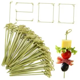 Hjq-4 Vicuna R 1200 Pcs Cocktail Picks Bamboo Skewers Fancy Toothpicks For 4.13 Inch- 1200pcs