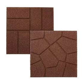 Vigoro 445009080098 16 Inch X 3/4 Brown Dual-sided Rubber Paver 9-pack