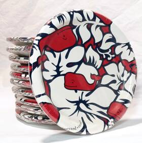 Vineyard Vines 039938664053 110 Count Target 6.75 Inch Hibiscus Whale Paper Plates - 11 Pkgs
