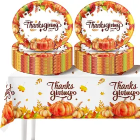 Vinforsoul 313047472427 50 Count Thanksgiving Paper Plates 12 Inch 10 Oval Disposable Dinnerw