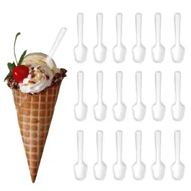 Fba-gus16040t Vipolish 500pcs Disposable Mini Spoon Tasting Spoons Plastic Sampling Ice Cream Sp