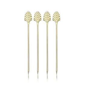 Viski 842094194872 Gold Art Deco Cocktail Picks Stainless Steel For Drinks Garn