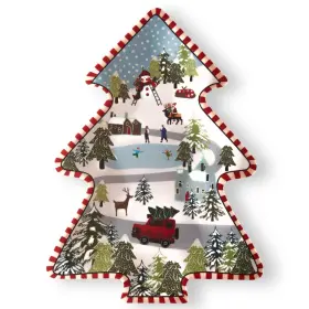 Viynran 717206495348 Christmas Tree Melamine Tray - Santa And Snowman Pattern Ideal For Ho