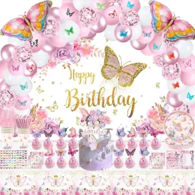 Hd0001 Vofgodi Butterfly Party Supplies 230 Pcs Themed Decorations Include