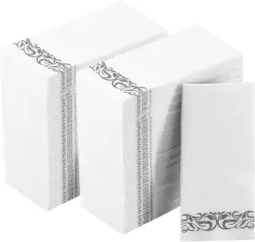 Vplus 704768234683 400 Pack Paper Napkins Guest Towels Count Of 1 Silver