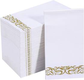 Vplus 705353295966 200 Pack Paper Napkins Guest Towels Disposable Premium Quality 3-ply Dinne