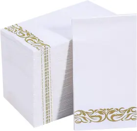 Vplus 705353295966 200 Pack Paper Napkins Guest Towels Disposable Premium Quality 3-ply Dinne