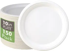 Vplus 779584972576 150 Pack Compostable Disposable Paper Count Of 1 White