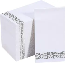 Vplus 781829583454 200 Pack Paper Napkins Guest Towels Disposable Quality 3-ply Dinne