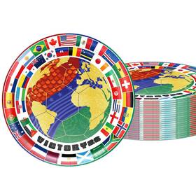 Vvbray 757035615357 20pcs 9 Inch Disposable Party 9inch X World Cup Themed Plates