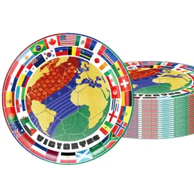 Vvbray 757035615357 20pcs 9 Inch Disposable Party 9inch X World Cup Themed Plates