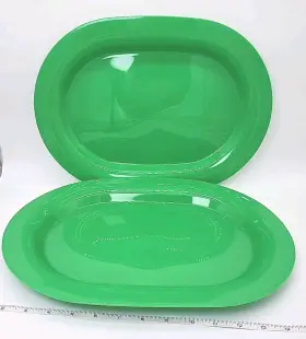 Walmart 076026279720 Serving Oval Platter Grn Plastic Tray Party Buffet Food Celebration Bbq
