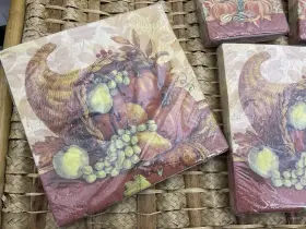 366897 Walmart Lot Of 5 Fall Autumn Thanksgiving Harvest Napkins