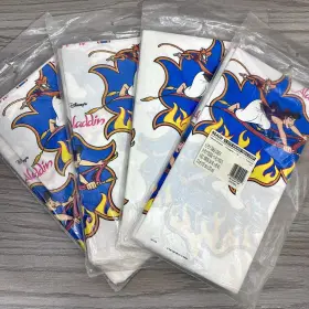 R1272tc Walt Disney Co. Lot Of 4 Vintage Aladdin Paper Table Cover Plastic Backed 54 Inch X 88 New