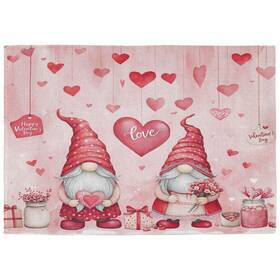 Wamika G479754298 Happy Valentine S Day Pink Placemats Set Of 4 12x18 In X4 Gnome