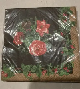 Tw7-269dlt Waverly 4 Holiday Bouquet Paper Napkins Pack Of 15 Vtg New In Package