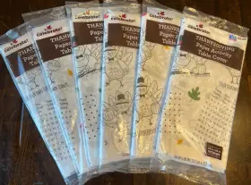 Way To Celebrate 039938943684 Paper Table Cloth 54 X 88 Kids Activity Drawing Color Thanksgiving Usa Lot Of 6