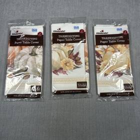 Way To Celebrate 039938993702 Paper Table Cloth Rectangle 54 X 84 Pumpkins Fall Thanksgiving Made Usa Lot Of 3