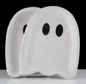 Way To Celebrate 844518017323 New Halloween Party Ghost Plates - 2 Packs With 16 Total