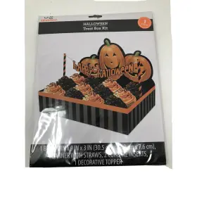 Way To Celebrate 872671050352 Halloween Treat Box Kit Party Decor Tableware Jack O Lanterns Pumpkins Cupcakes