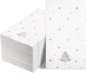 Zj-038 Wdf 100pack Sliver Christmas Napkins Disposable - 3ply Tree Paper Napk