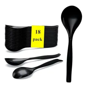 Wcs-10 Wealcess Large Plastic Serving Spoons Utensils 10 Inches Black 18