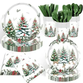 Xmas168 Weika 168 Pcs Christmas Party Supplies Paper Plates And Napkins Heavy Du