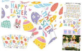 Wp0898 Weipus 3pcs Easter Tablecloths Party Decorations For Table Colorful