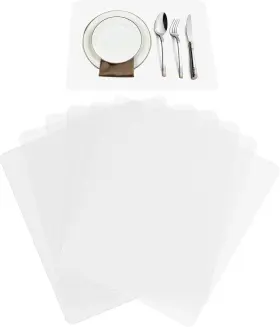 Nbt-001 Weliu Plastic Placemats For Dining Table Translucent 12x14.2 Inch-8 Pack Clear