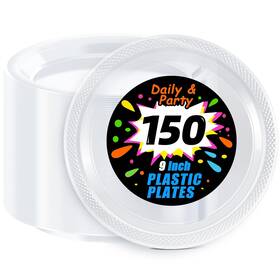 Wellife Xs00 Clear Party Plates 9 Inch 150 Count For Disposable Plastic D