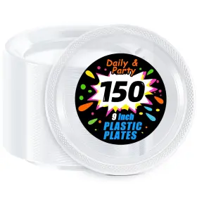 Xs00 Wellife Clear Party Plates 9 Inch 150 Count For Disposable Plastic D