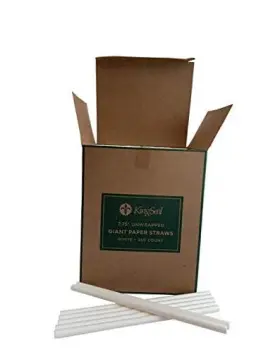 90775uw-1 Wesco 350 Count Disposable Paper Drinking Straws Unwrapped White 7.75 Inch