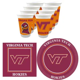 Westrick 072118039487 Virginia Tech Hokies Party Supplies Set For 16 Guests 48-piece Complete Pack