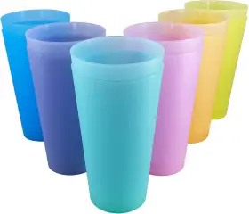 32t12 Wexinhao 32 Oz Large Plastic Cups Unbreakable 12 Count Pack Of 1 Assorted Color
